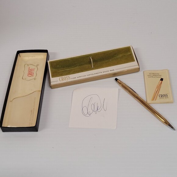 Vintage Cross Ballpoint Pen 1/20 6602 12K Gold Filled Made in USA Works Box - Picture 7 of 7